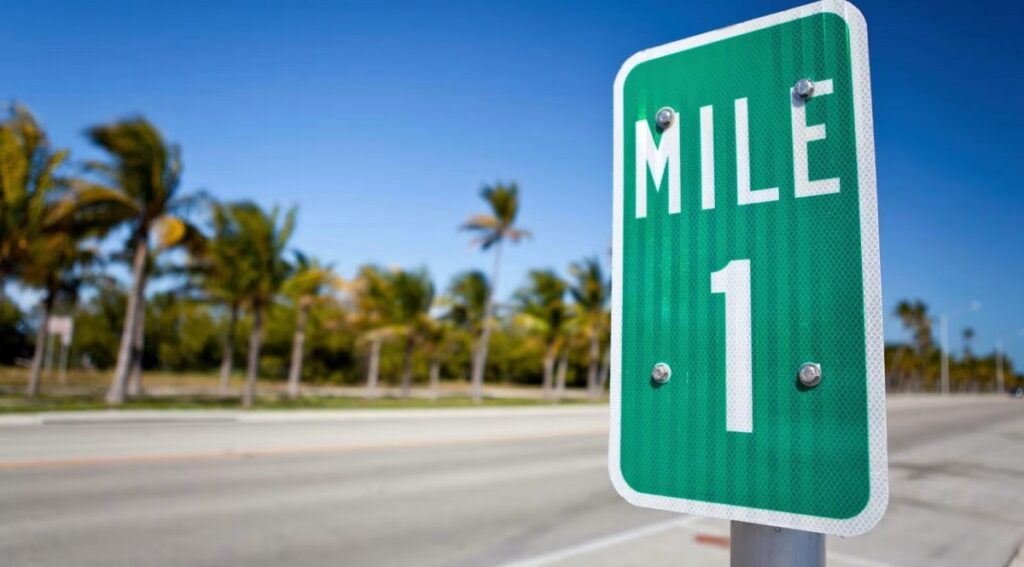 One mile equals 5,280 feet.