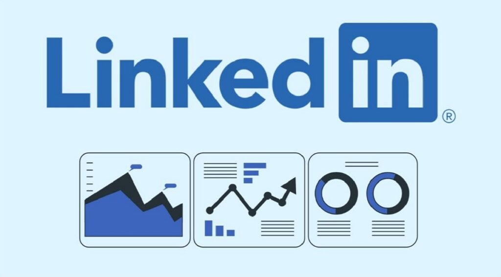 Illustration of LinkedIn strategy, showing a user planning posts and engagement on the platform.