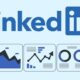 Illustration of LinkedIn strategy, showing a user planning posts and engagement on the platform.